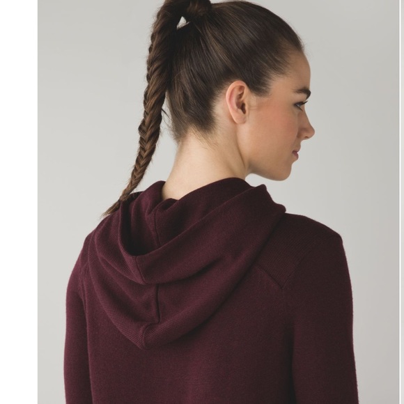 Lululemon Sweet Savasana Pullover Heathered Bordeaux Drama sweater Sz 12 hoodie - Picture 6 of 12